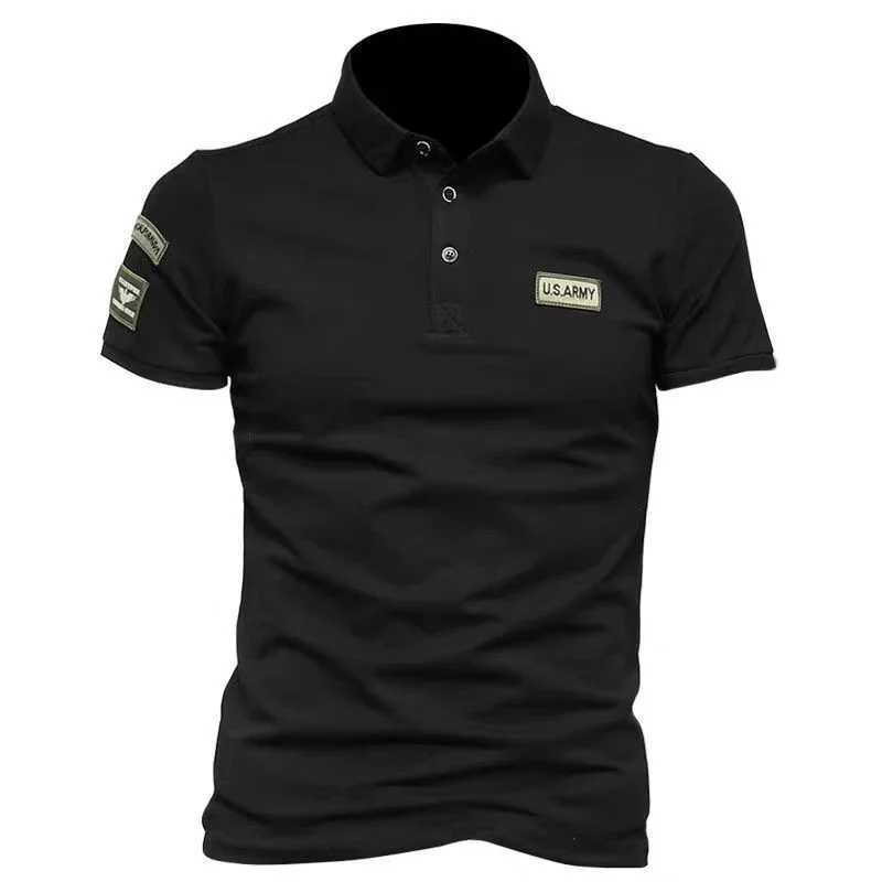New Men Short Sleeve Breathable Polo Shirts Embroidered T Shirt for Men Lightweight Solid Color Tops Button Shirts W250616