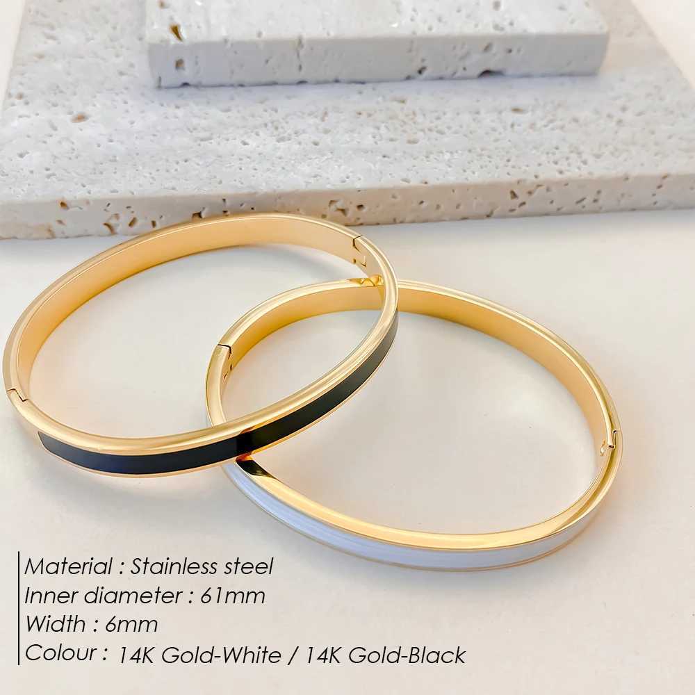 eManco Luxury monochrome Enamel Bangles for Women Party Gift Fashion Bangle Original Stainless Steel Jewelry Z250616