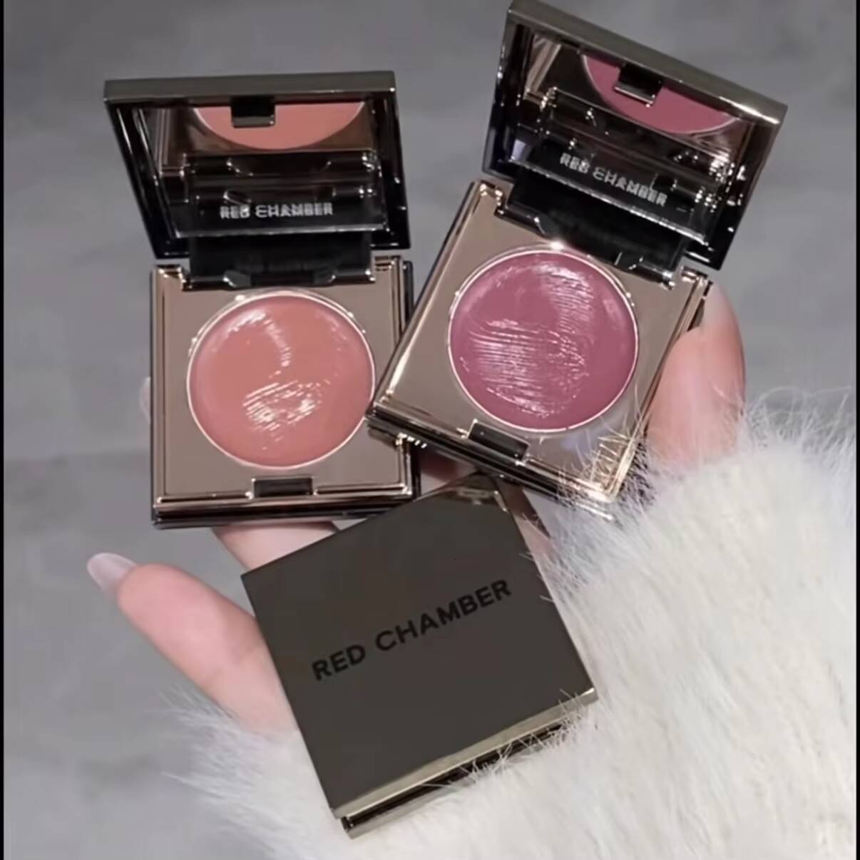 Red Chamber Multi-purpose Cream Blush Eyeshadow Lipstick RC Brush Paste Chu Mei Le Kui Eye Shadow Powder Clay Lip Glaze happy