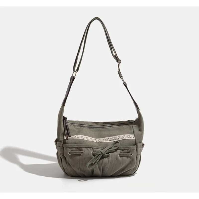 2025 New Designer Women Casual Shoulder Bag Y2K Aesthetic Streetwear Drawstring Handbag Vinage Crossbody Bag Denim BagXJ2520616