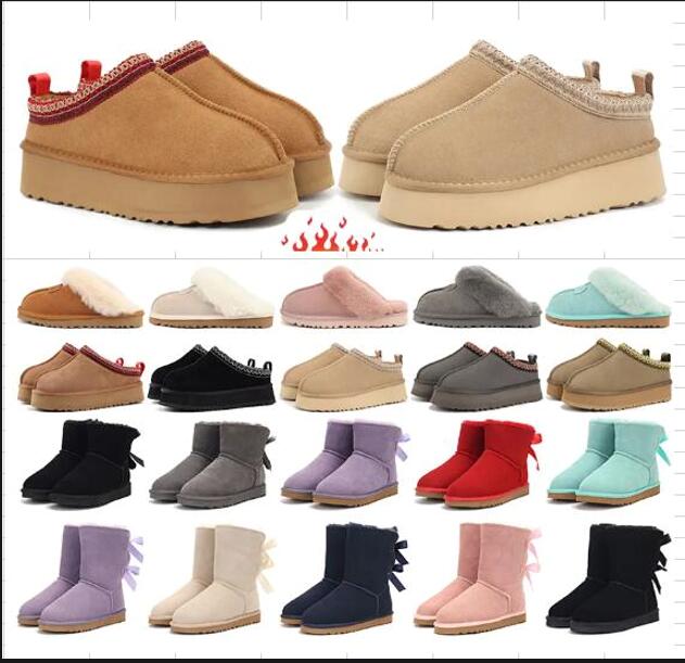 Classic Ultra Mini Platform Boot Designer Woman Fluffy Boots 58540 Thick Bottom Warm Fur Winter Snow Booties Tasman Tazz Ankle Botas
