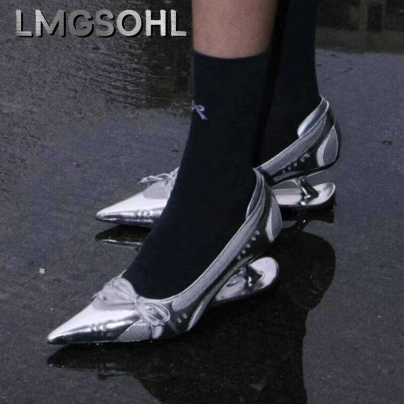 Bow Women Pointed Toe High Heels Shoes Sexy Summer Sandals 2025 New Designer Party Wedges Woman Pumps Zapatillas