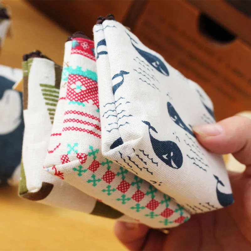 Fashion Flower Pattern Coin Purses Small Fresh Canvas Coin Wallet Lady Girls Earphone Coin Key Money Storage Bag Zipper Pouch 250614