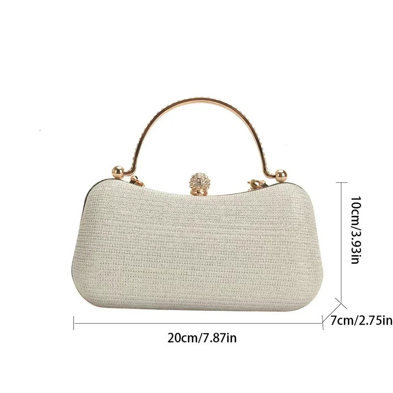 Rhinestone Evening Clutch Purse Sequin Bag Elegant Woman Sparkling Handbag Formal with Chain Wedding Party Crossbody 250614