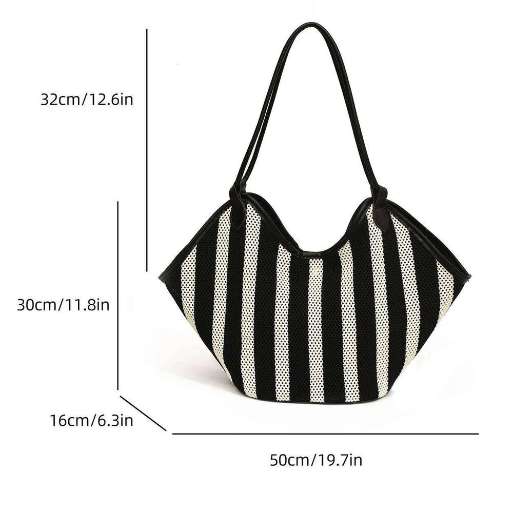 Oversize Storage Shopping For Women Summer Straw Beach Large Capacity Basket Shopper Bag Designer Striped Handbag