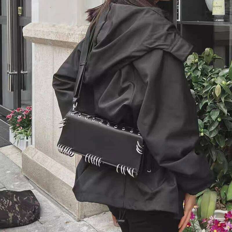 Women's Bags Designer Moto & Biker Bags For Women Designer Handbag And Purses New In PU Metal Ring Decoration Long Strip Underarm Shoulder