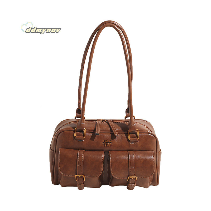 Milad Brown for Women 2024 New Autumn Winter Boston Commuter Underarm Shoulder Pillow Bag ddmynov ddmynov
