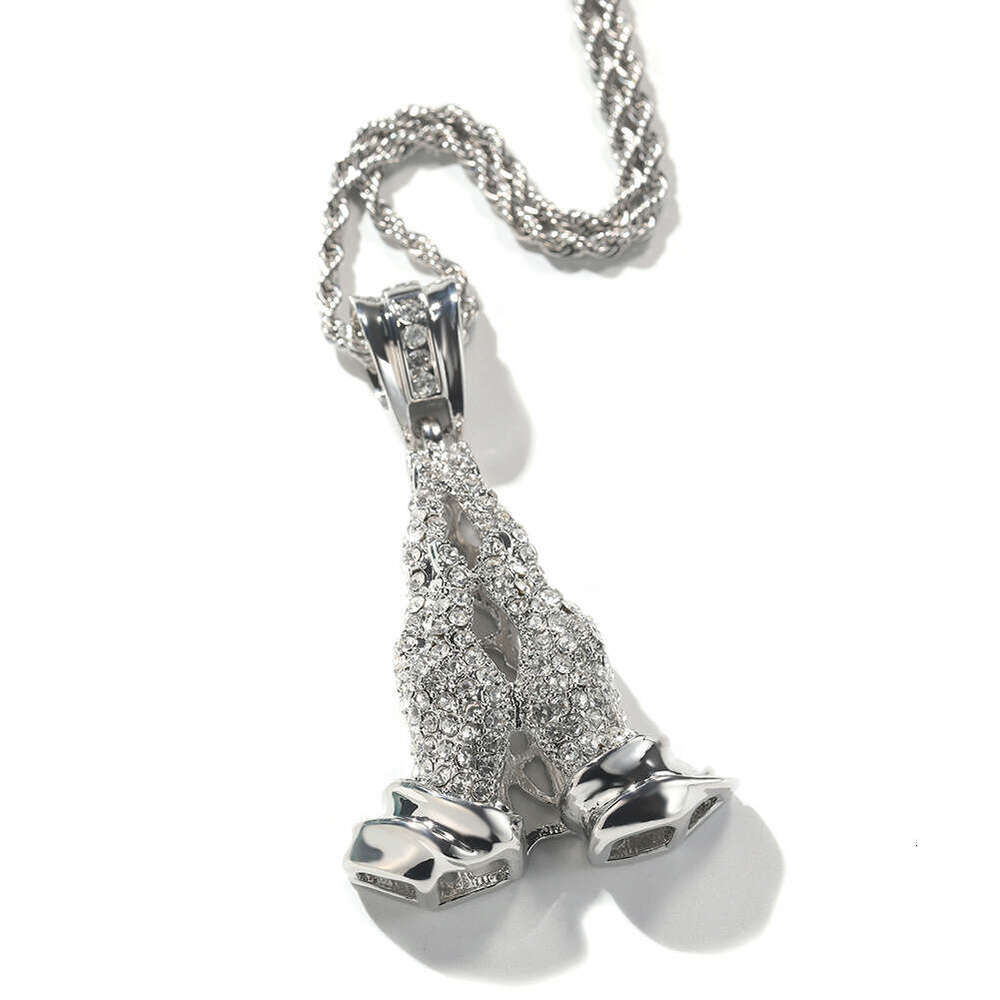Unique Double-Handed Full Dia Pendant Sweater Chain Metal Men's Necklace Alloy Accessory