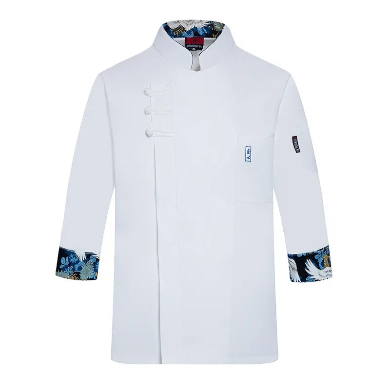 Chef Uniform Jacket Men Women 34 Sleeve Kitchen Cook Coat Waiter Shirt 250612