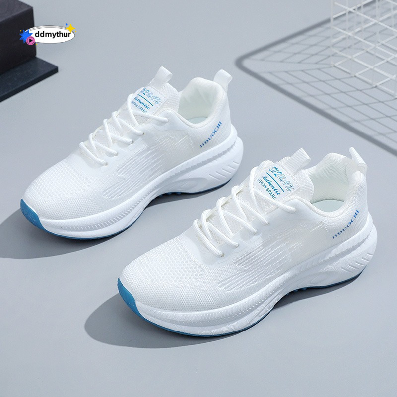 Fashion New White Sneakers Thick Sole Lightweight Casual Running Trendy Versatile Spring Breathable Sports Shoes for Women ddmythur