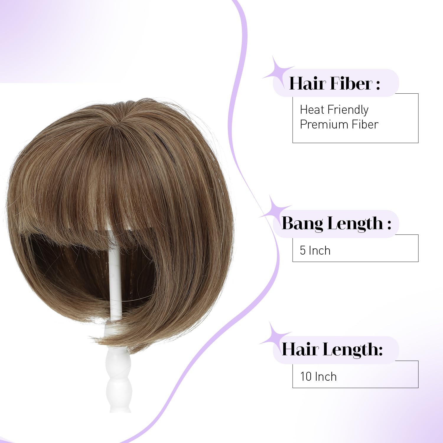 Female human hair wig patches, female short hair Bob Natura wig headwear with bangs side hair sparse synthetic headwear