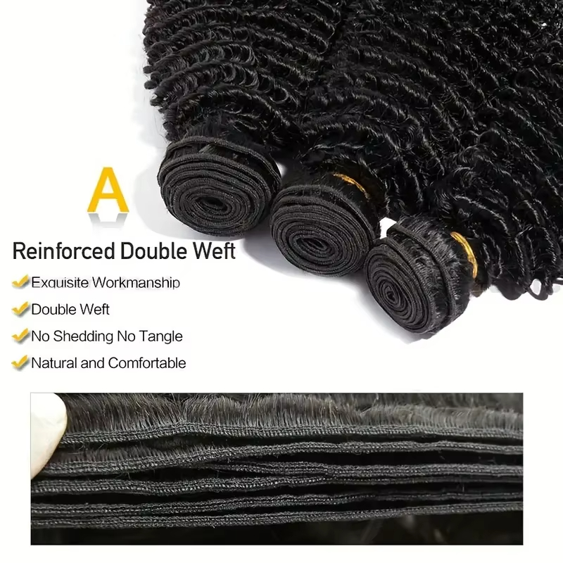 Kinky Curly Human Hair Bundle Unprocessed Curly Weave Weft Hair Bundle Hair Extensions Raw 30 Inch Natural Unprocessed Hair Remy Water Wave 100% Brazi