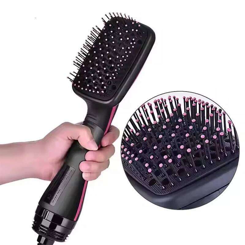 Hair Pink Multifunctional Hairdryer One Step Ions Hot and Cold Air Wind Blow Dryer Brush With Comb