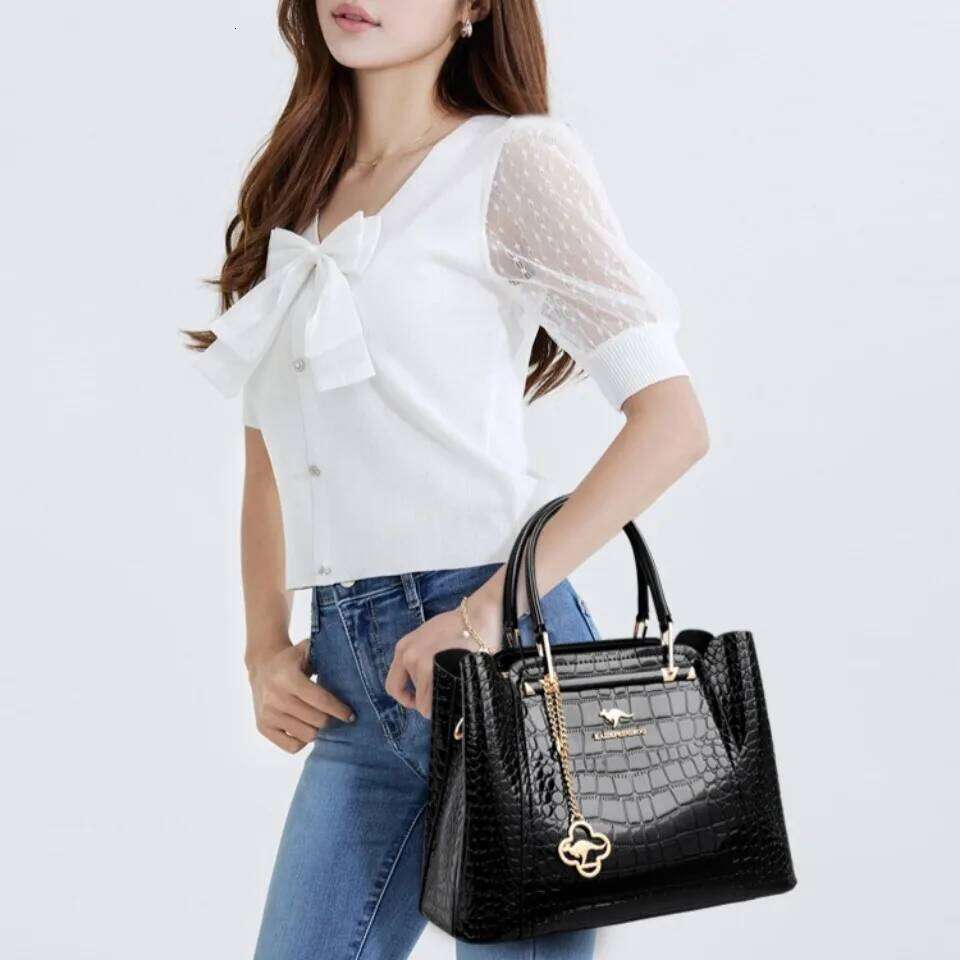 Patent Leather Crossbody Bags For Women Brand Designer Tote Handbag Large Capacity Three Layers Shoulder Commuting Bag