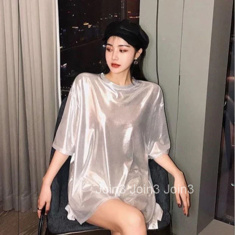Summer Outfit Woman Tops Glitter T Shirt for Women Cheap Clothing Sales Female Y2k Fashion Korea with Sleeves Korean Streetwear