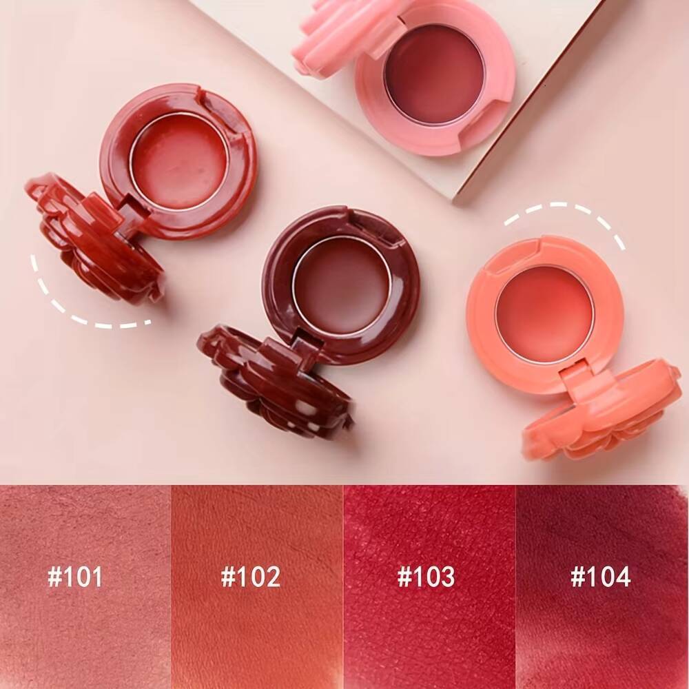 Creative Rose-Shaped Lipstick, Velvet Mousse Lip Clay Long-Lasting Lightweight Matte Makeup Effect for All Skin Types happy