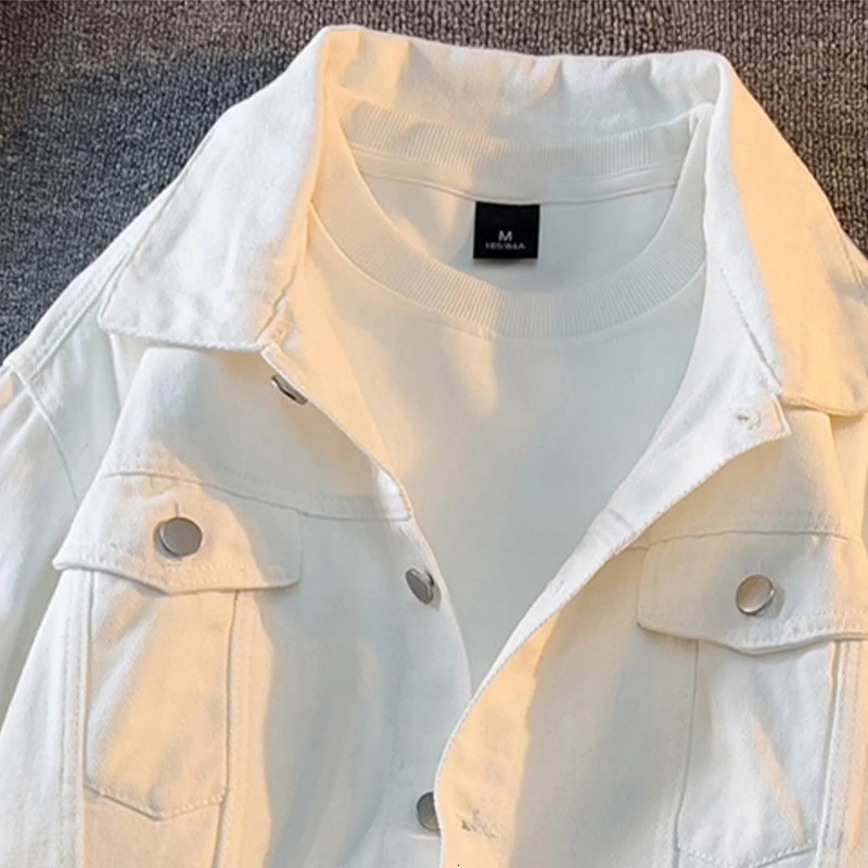 Men Trend Clothing Spring Autumn American Retro High Street Denim Jackets Casual Loose Versatile Workwear Coat yy250530