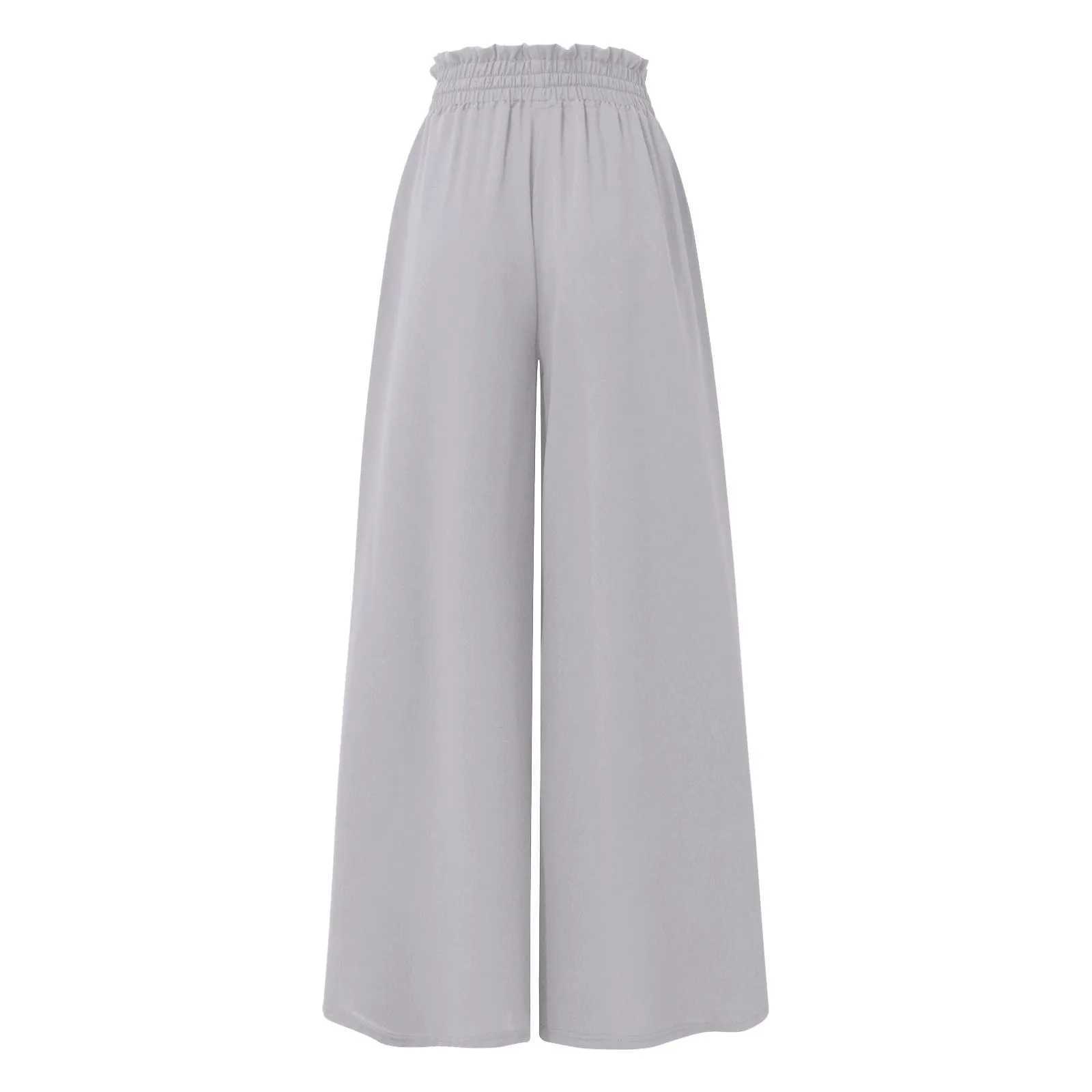 Fashionable high waisted wide leg pants for women summer Loose and comfortable Solid Color Trousers Wide Elastic Belt sweatpants XJ250616