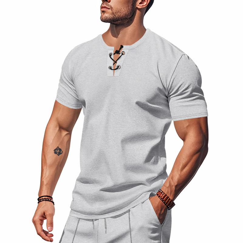 Summer men polos loose waffle breathable simple luxury casual short sleeved collar t shirts fashion designer t shirt clothes Apparel Tops tees mens ts