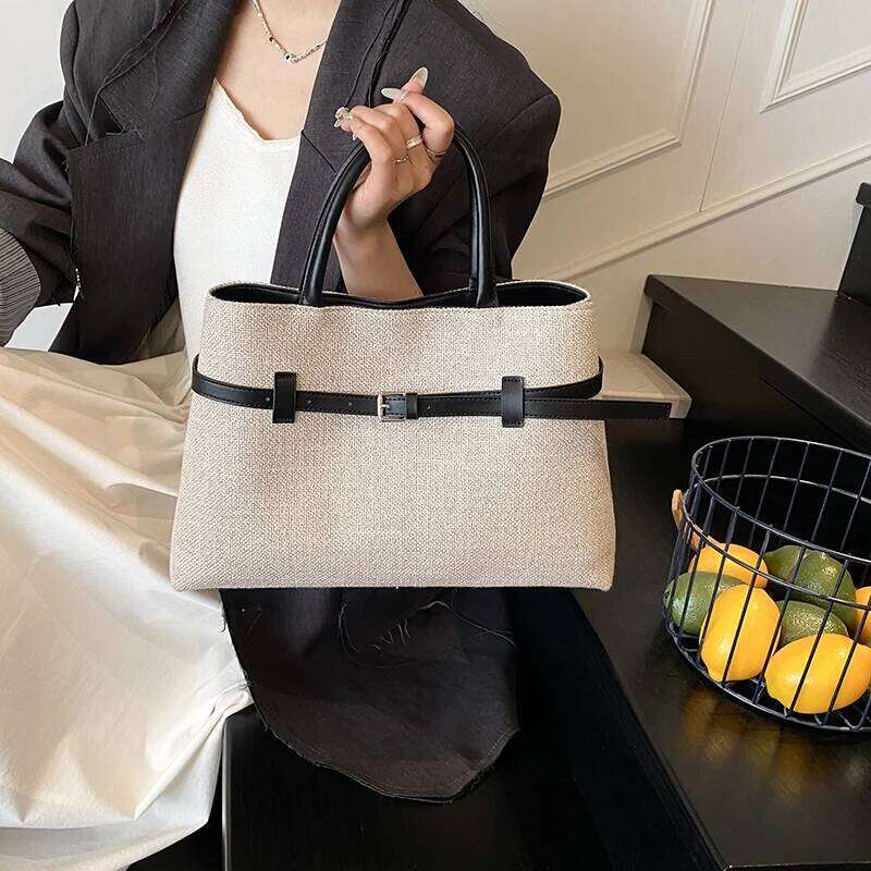 Women's Bags Designer Quality Big Top-Handle Bags For Women Latest Designer Handbag Fabric Large Capacity Shoulder Shopper Tote Bag Female