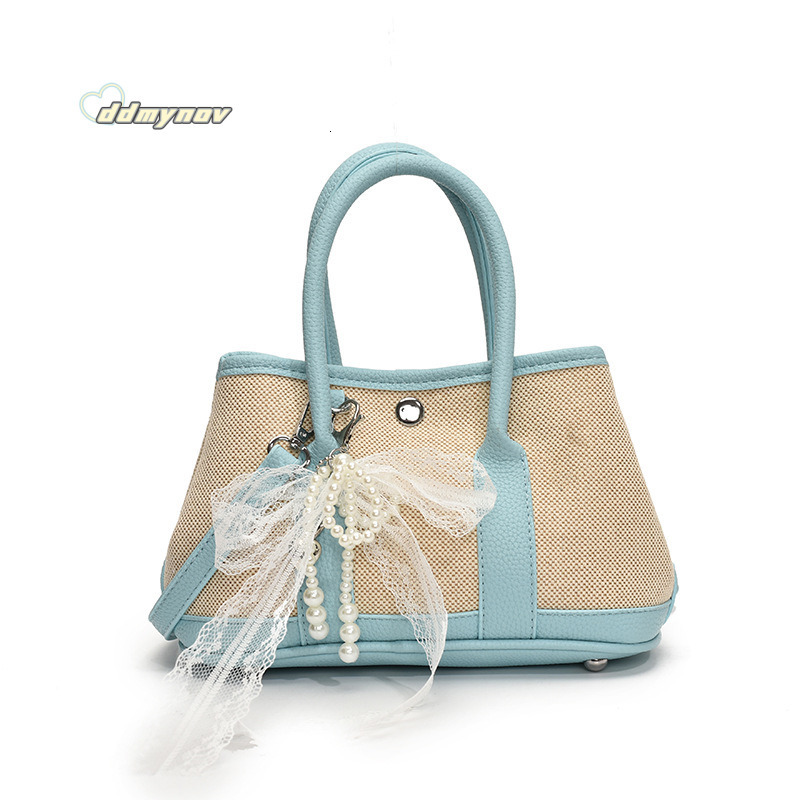 Casual Color Block Stitching Handbag Garden for Women 2025 Spring New Trendy Fashion Versatile Commuter Crossbody Bag ddmynov