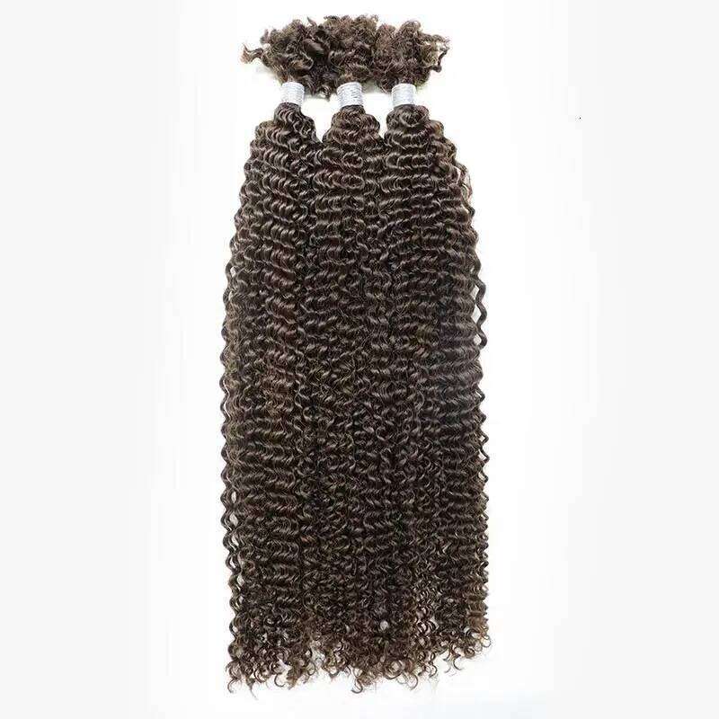 Sleek Twist Crochet Braiding 100% hair Bundles Curly Human Bulks synthetic hair QVR 3 PCS Afro Kinky V Bulk Hair for