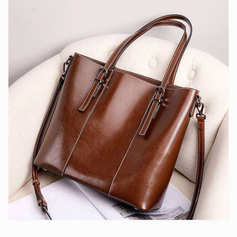 Designer bag 52 woman Shoulder soft leather large capacity square tote Vintage Fashionable cowhide Handbag Shopping crossbody bag