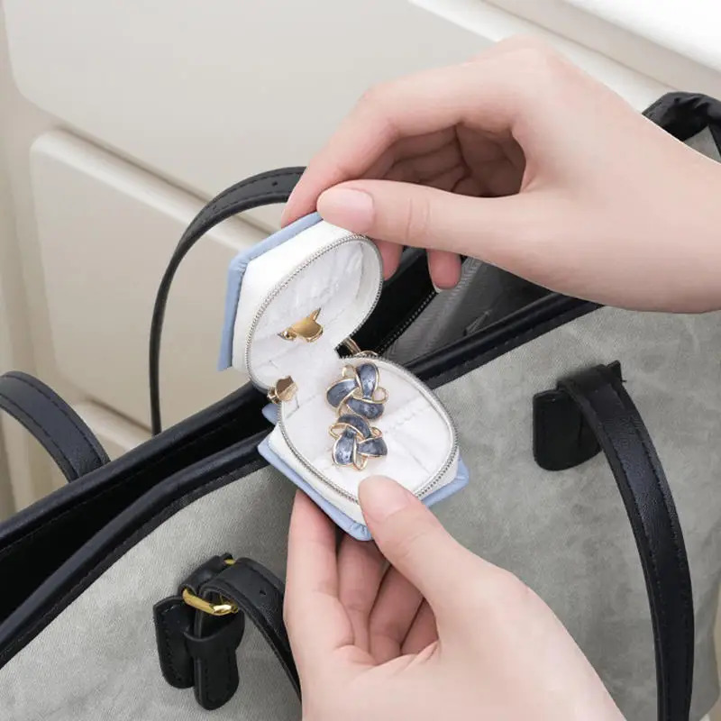 Portable Mini PU Jewelry Box Minimalist Gifts Storage Case Keychain Travel Bag Pendant Accessories 250616