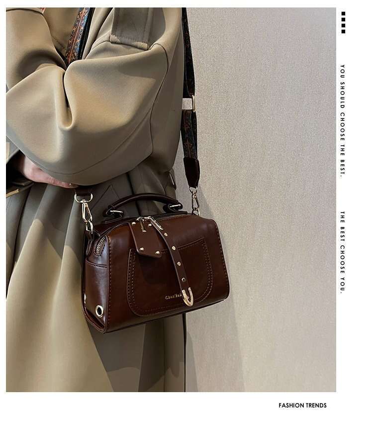 Handbag Solid Color Texture Women's Shoulder Versatile Casual Elegant Crossbody Bag