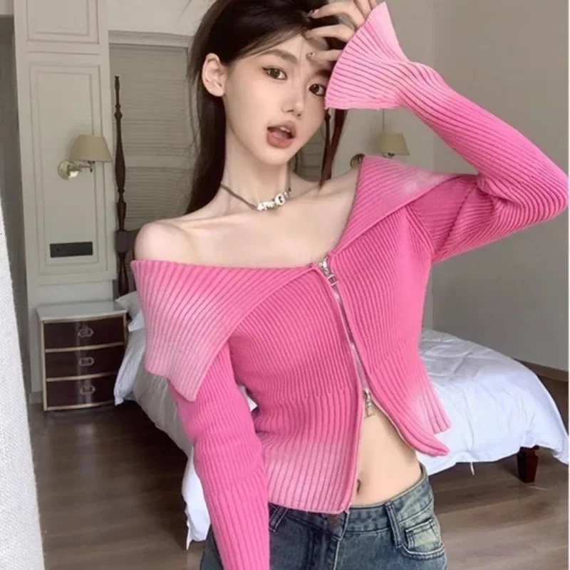 Y2K Winter Women Korean Vintage Japanese Acubi Knit Sweater Long Sleeve Sweaters Pullover Knitted Gyaru Grunge Pullovers Clothes 250614