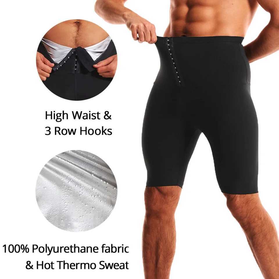 Men Sweat Sauna Pants Body Shaper Shorts Weight Loss Tummy Slimming Shapewear Waist Trainer Hot Thermo Fitness Shorts Workout W250616