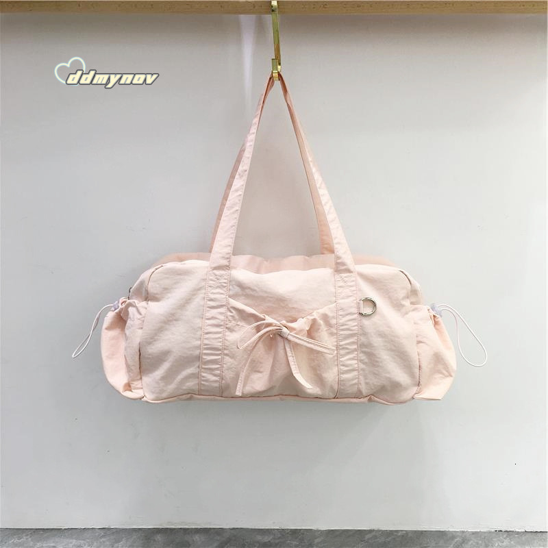 This Season Korean Niche INS New Bow Nylon Sports Casual Handbag Shoulder Tote Bag ddmynov