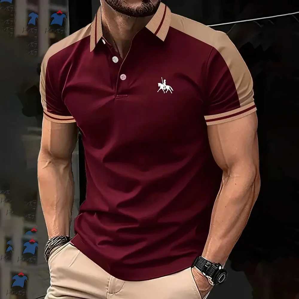 Casual Graphic T-Shirt Fashion Mens Clothing Simple Lapel Mens Short Sleeve Tee Street TOP T-Shirts for Men New in Tops Tees W250616