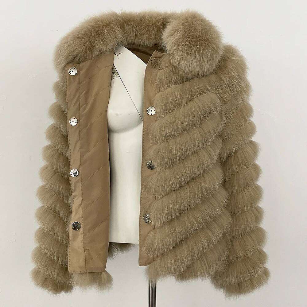 MENINA 2025 New Winter Clothing Women Natural Fox Jacket Fashion Warm Real Fur Coat Long Sleeve Style Streetwear Lady