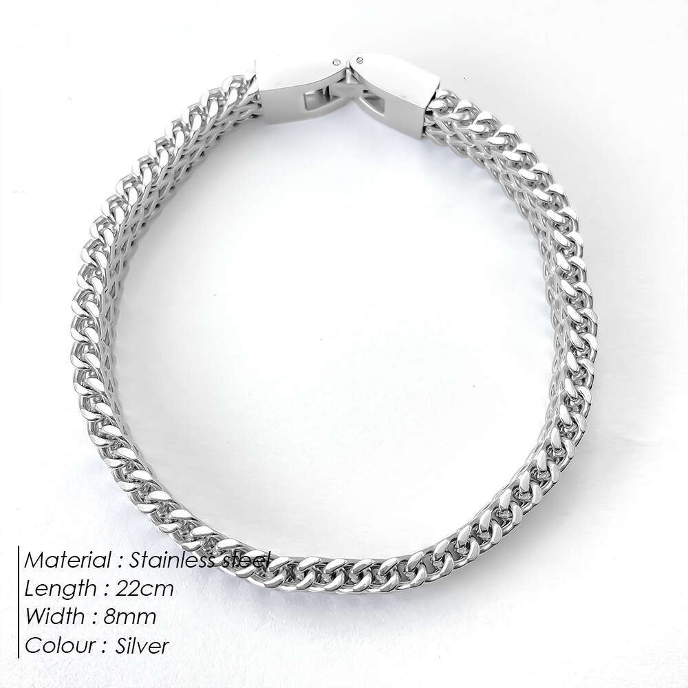 Emanco Personality Bold Dominant Men's Stainless Herringbone Titanium Steel Jewelry Bracelet