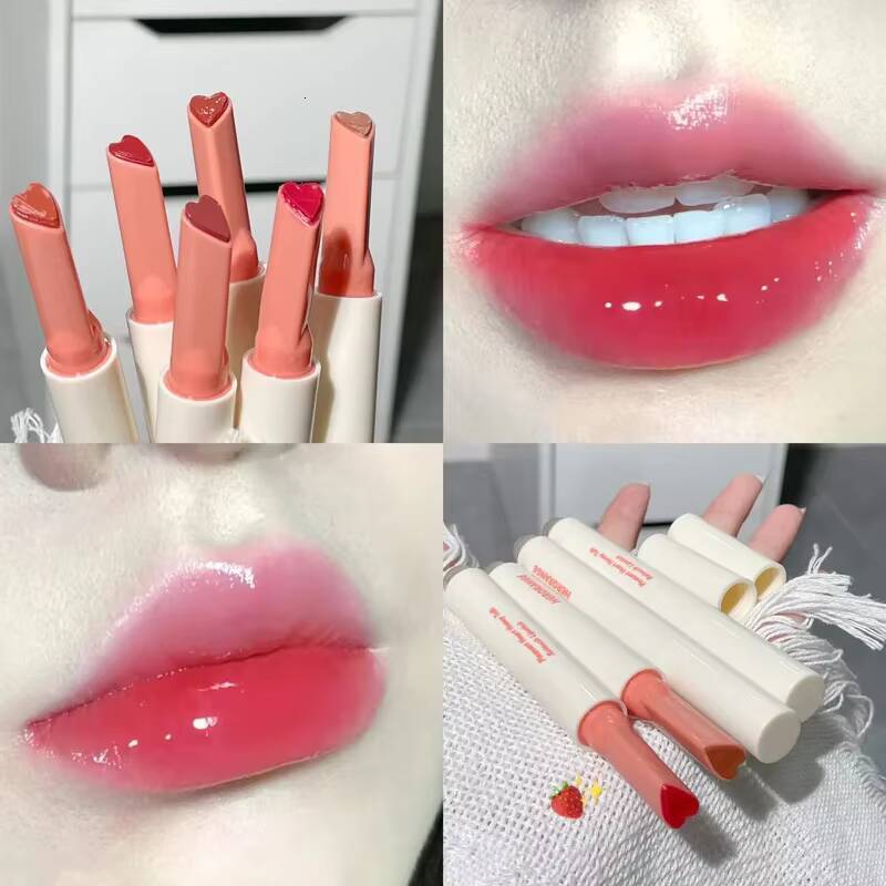 Frozen Tea Mirror Glaze Hydrating Solid Gloss Glass Jelly Rose Lip Tint Balm Multi Color Moisturizing Lipstick Pen happy