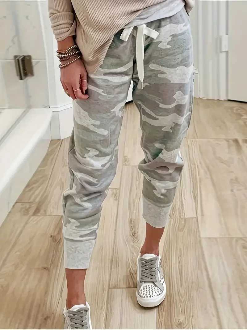 Womens Fashion Plus Size 1XL-5XL Camouflage Print Jogger Comfortable Loose Pants Ladies Casual Drstring Athletic PantsXJ250616