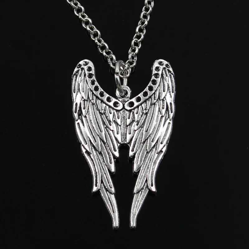 New Arrival New Fashion Angel Wings Pendants Round Cross Chain Short Long Mens Womens Silver Color Necklace Jewelry Gift V250616