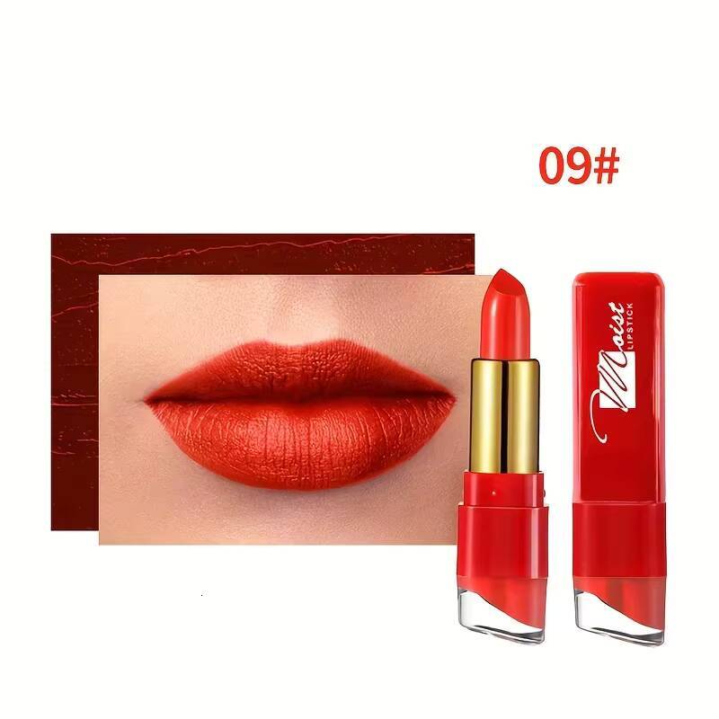 12 Colors Creamy Moisturizing Lipstick, Long Lasting Lipstick Leaning Tower Women and Schoolgirl Beginners Lip Makeup happy