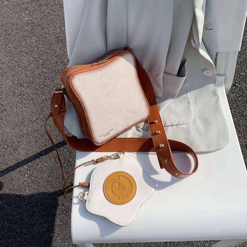 Fun Toast Design Crossbody Pu Leather Fashion Women Purses And Handbags Girl's Shoulder Female Clutch Bag New