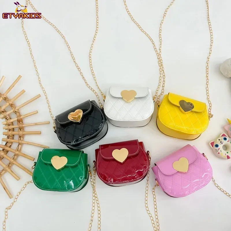Lovely Patent Leather Chain Bag Crossbody Bags Cute Little Girls Mini Shoulder ForFashion Coin Purse Small Kids Backpack 250615