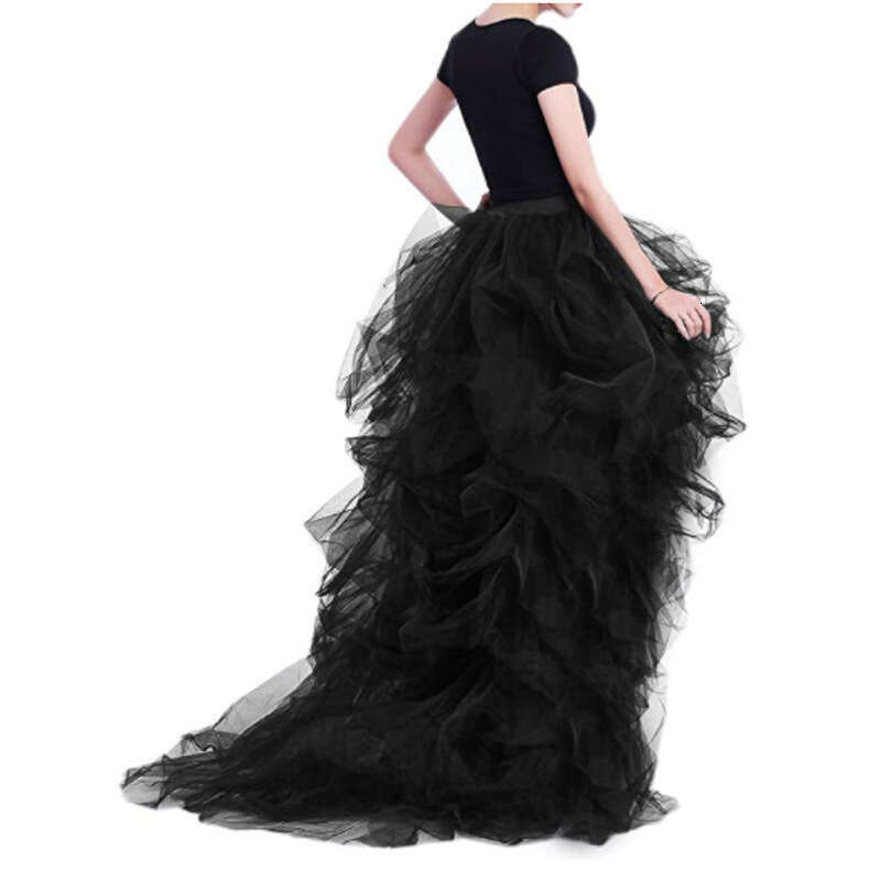 Early Spring High Waist Elastic Band Casual Mesh Puff Women's Tutu Lady Tulle Skirt 2025 New Elegant Unique Fashion