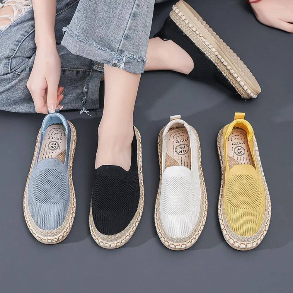 Mesh Thin Fabric Shoes Womens 2025 Casual Versatile Summer Flat Bottomed Fisherman Shoes for Women Loafers Women Flats 250613