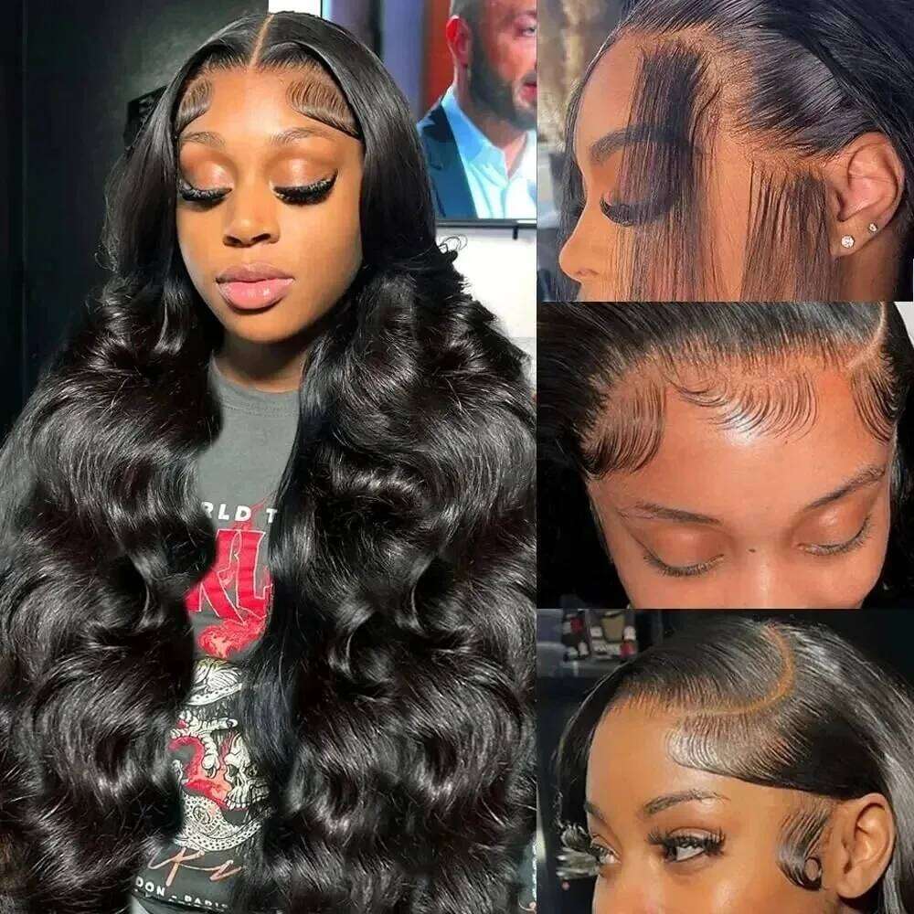 200 Density HD Transparent 13x6 Body Wave Frontal Human Hair Wig 30 40 Inch 13x4 Lace Front Wigs Brazilian For Black woman