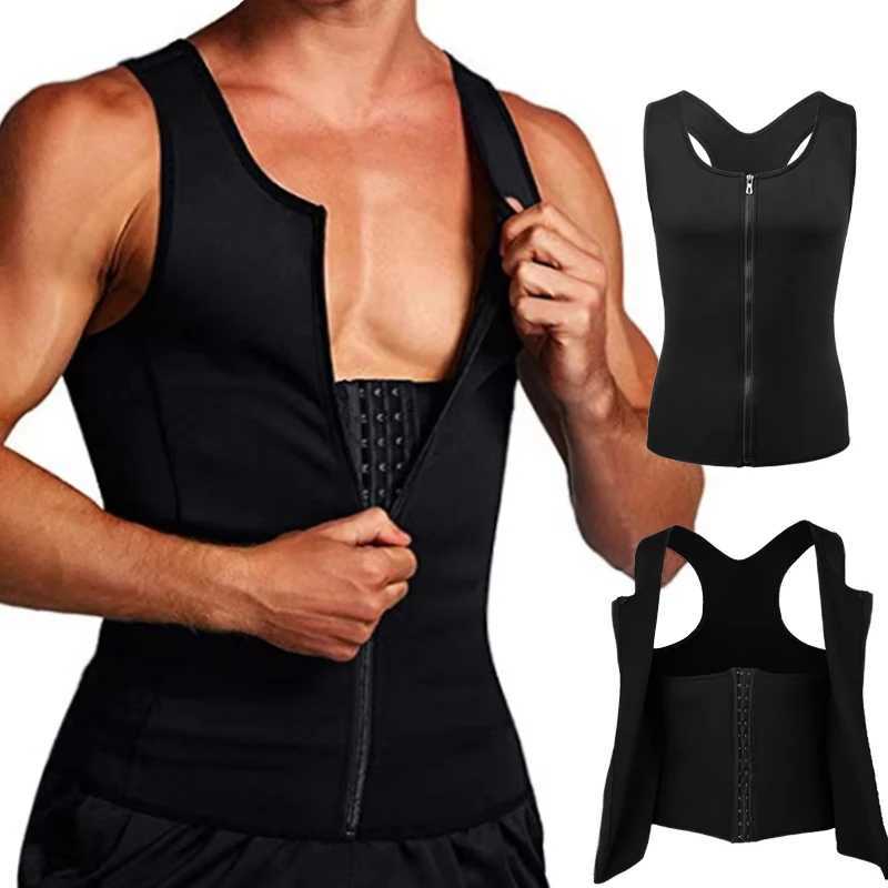 Mens Slimming Tank Top Body Shaper Comfortable Compression Vest With Zipper Strong Back Support Undershirt Compression Tops W250616
