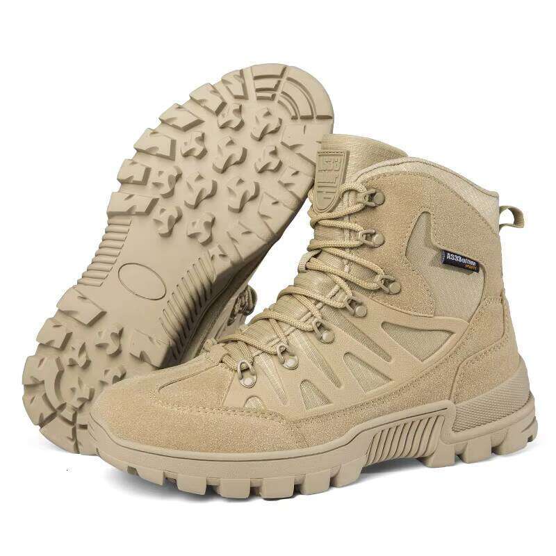 High Quality Men's Outdoor Hiking Tactical Training Desert Waterproof Work Safety Boots