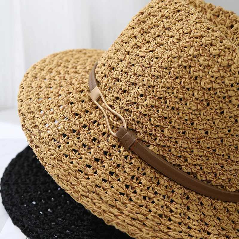 Minimalist fashion spring and summer hollow-out breathable jazz hat for outdoor trips sunshade and UV protection making face a M250616