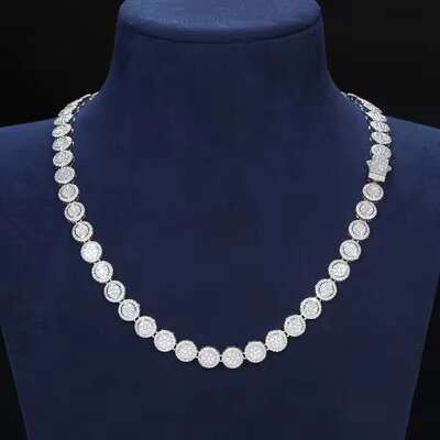 S925 Silver Moissanite Necklace for Men Women 9mm Hip Hop Iced Chain Bling Exquisite Jewelry Fashionable Trendy Creative Gifts