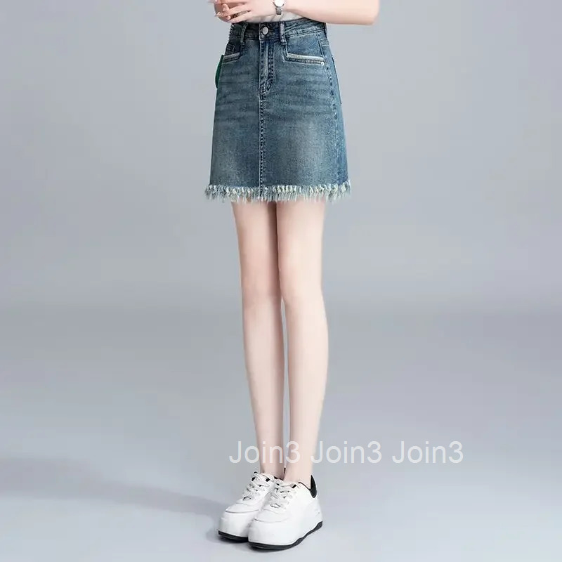 Summer 2025 Korean Fashion High Waist Short Jeans Skirts for Women Modest Aesthetic Premium New In Y2k Vintage Woman Denim Skirt