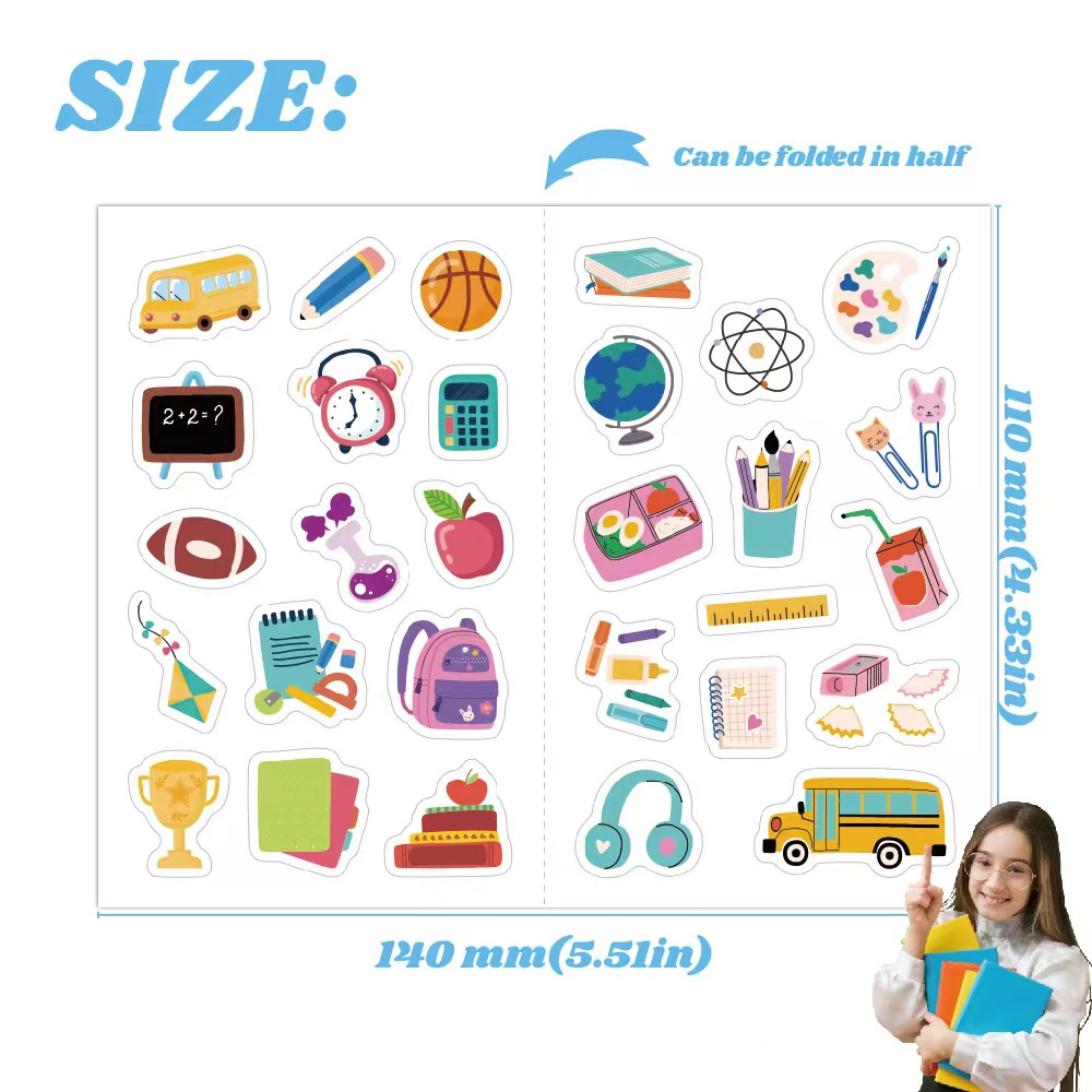 Children's Cartoon Stickers - Waterproof Decorative Stationery & Notebook Adhesive Labels